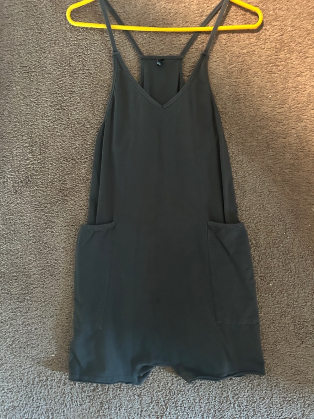 Women's Olive Green Romper Skort with Pockets